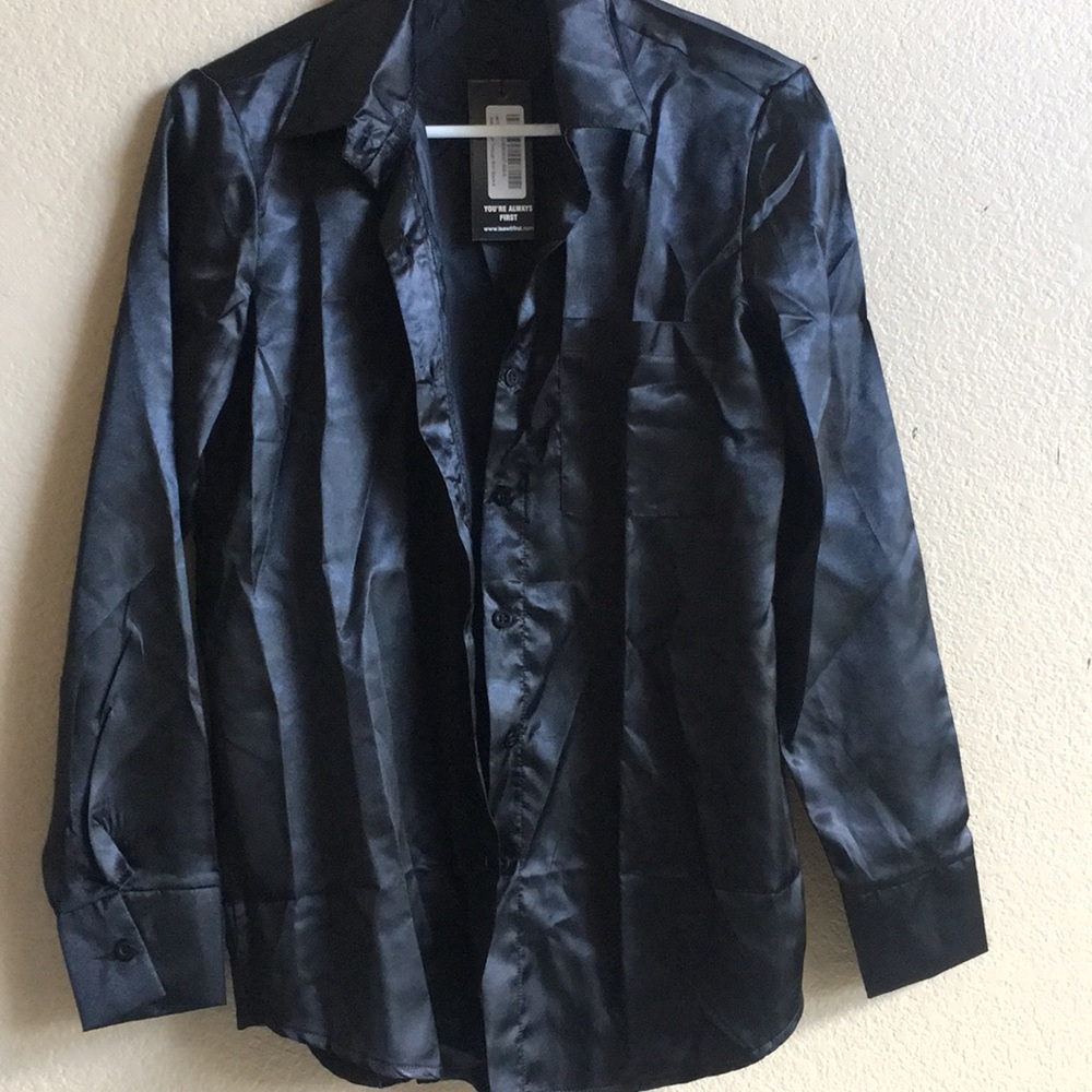 Satin button down shirt - dressy